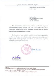 Dekret zatwierdzenia na adwokata Sądu Diecezjalnego w Elblągu